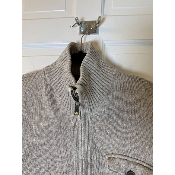Banana Republic Men's Full Zip Tan Sweater Size L - Picture 5 of 11